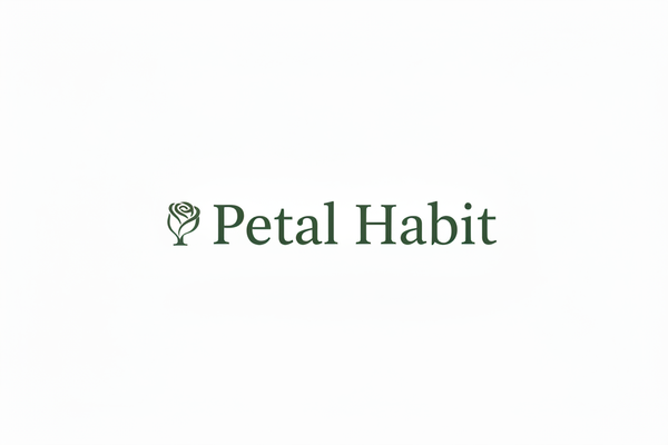 Petal Habit Logo - P with petal
